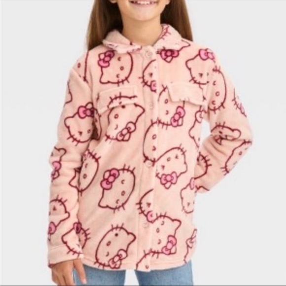 Little girls Pink Hello Kitty Fleece Jacket - Picture 1 of 4